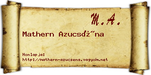 Mathern Azucséna névjegykártya
